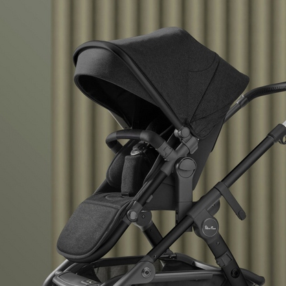 Silver Cross Wave Pushchair & Carrycot - Onyx Black (FREE Carrycot Stand)