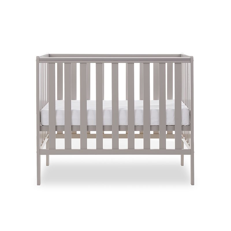 Obaby Bantam Space Saver Cot & Fibre Mattress- Warm Grey