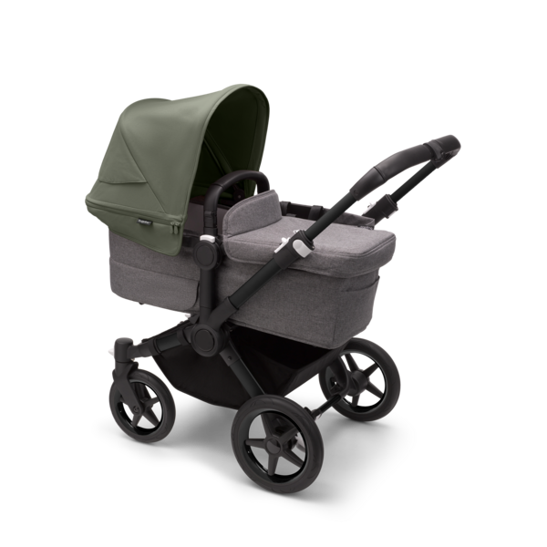 Bugaboo Donkey 5 Twin Pushchair & Carrycot | Black / Grey Melange / Forest Green | Direct4baby