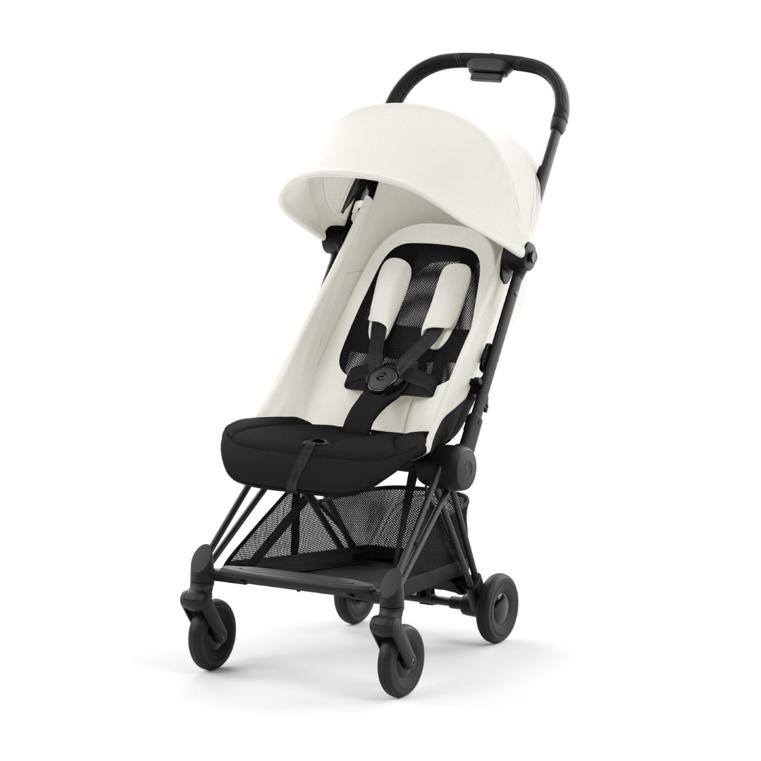 Cybex Coya Platinum Compact Stroller | Off White on Matt Black