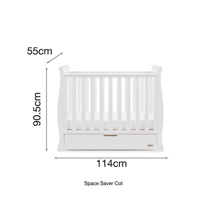 Obaby Stamford Space Saver Cot | White