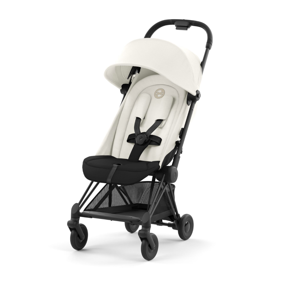 Cybex Coya Platinum Compact Stroller | Off White on Matt Black