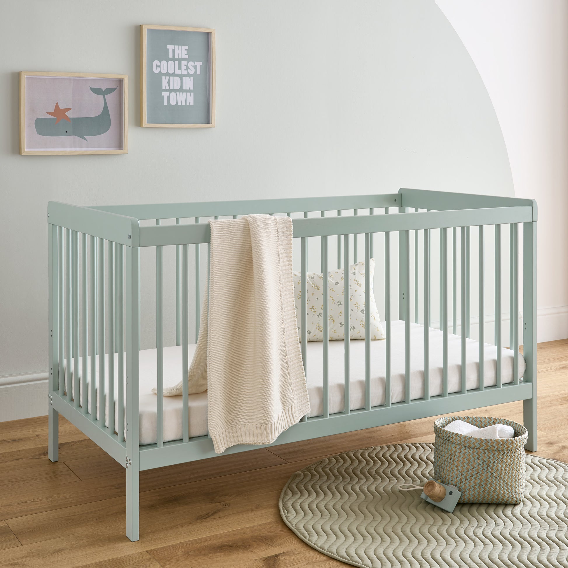 CuddleCo Nola Cot bed | Sage Green