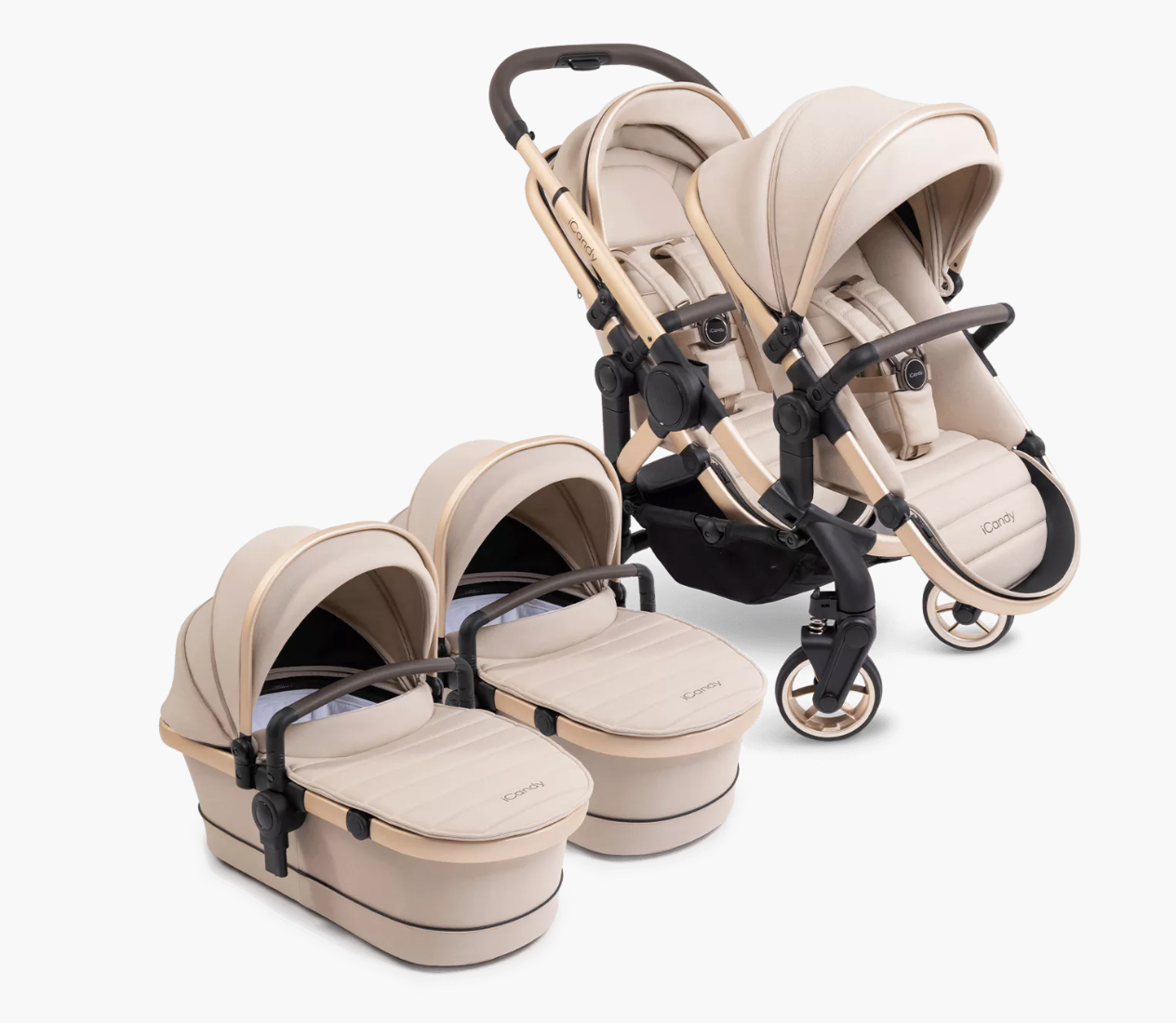 iCandy Peach 7 Twin Pushchair Biscotti Blonde Chassis