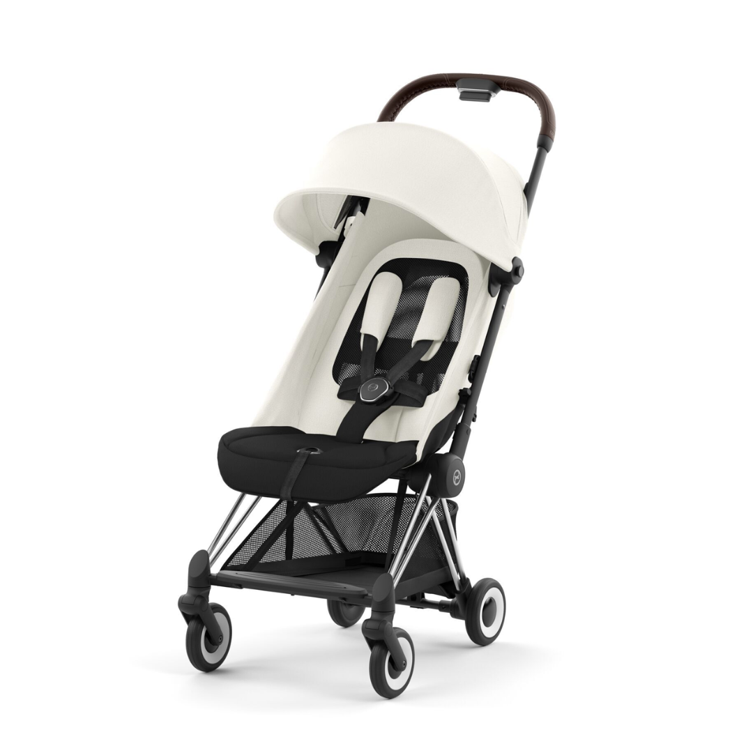 Cybex Coya Platinum Compact Stroller | Off White on Chrome