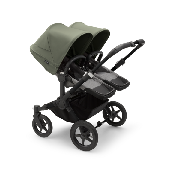 Bugaboo Donkey 5 Twin Pushchair & Carrycot | Black / Grey Melange / Forest Green | Direct4baby