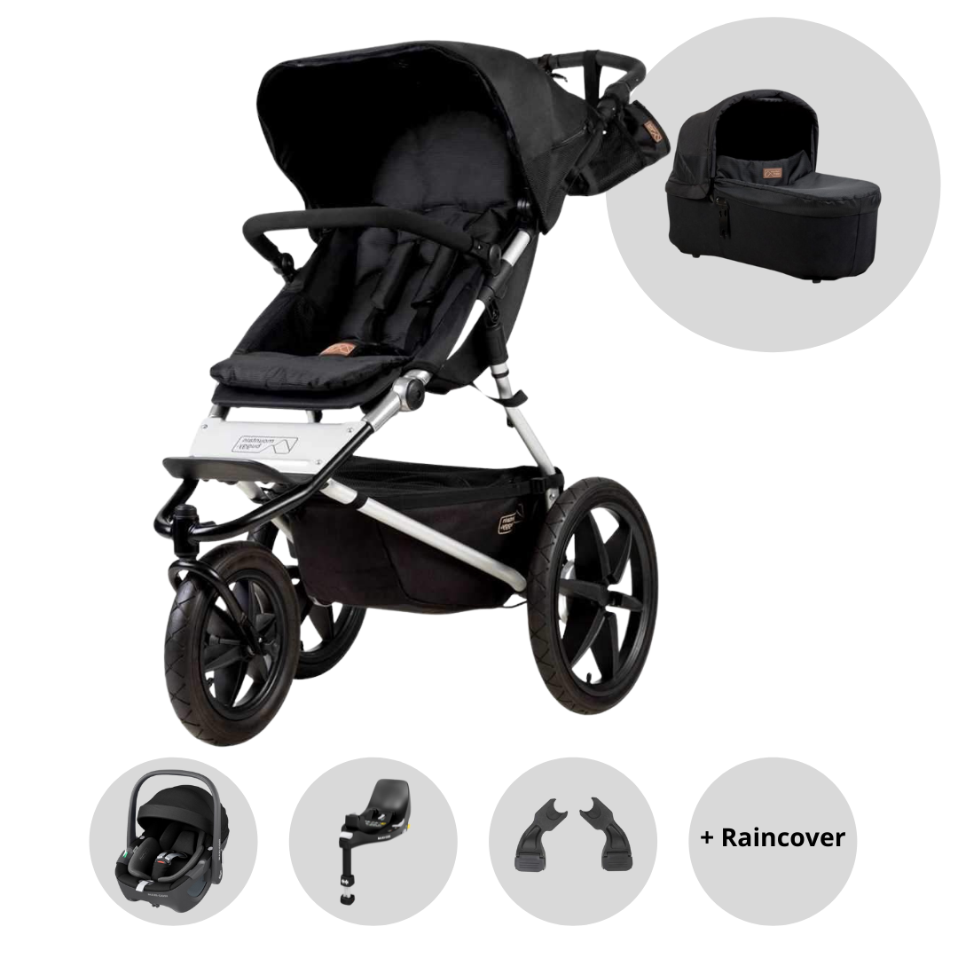 Mountain Buggy Terrain Bundle in Onyx with Maxi Cosi Pebble 360 Free Raincover