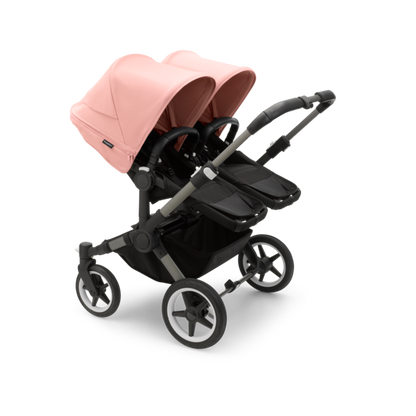 Bugaboo Donkey 5 Twin Pushchair & Carrycot - Graphite / Midnight Black /  Morning Pink