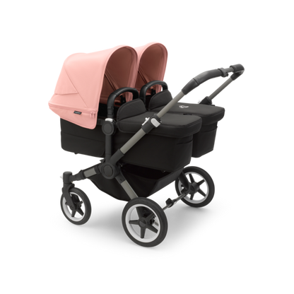 Bugaboo Donkey 5 Twin Pushchair & Carrycot - Graphite / Midnight Black /  Morning Pink