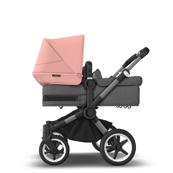 Bugaboo Donkey 5 Twin Pushchair & Carrycot - Graphite / Grey Melange / Morning Pink