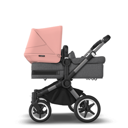 Bugaboo Donkey 5 Twin Pushchair & Carrycot - Graphite / Grey Melange / Morning Pink