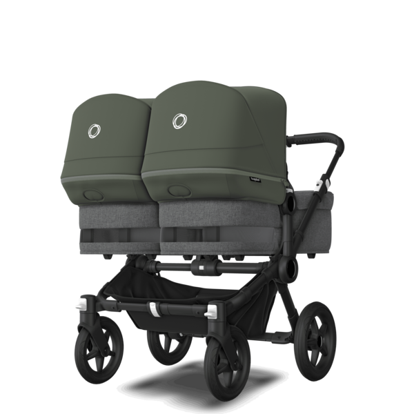 Bugaboo Donkey 5 Twin Pushchair & Carrycot | Black / Grey Melange / Forest Green | Direct4baby