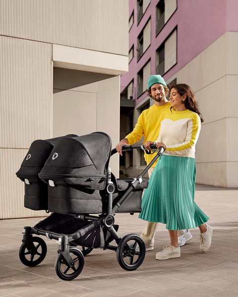 Bugaboo Donkey 5 Twin Pushchair & Carrycot - Black / Midnight Black / Misty White