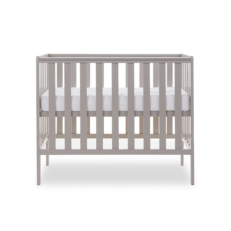 Obaby Bantam Space Saver Cot & Fibre Mattress- Warm Grey