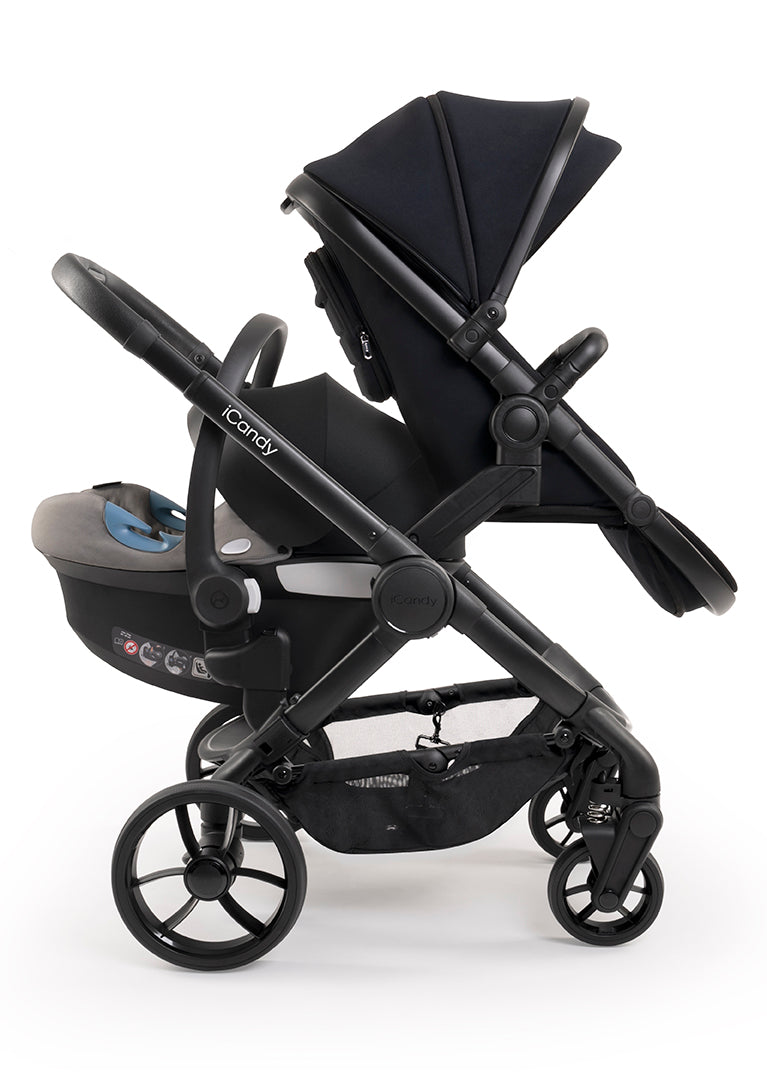 Double pram with car seat sales
