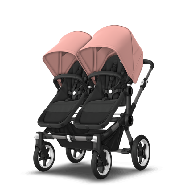 Bugaboo Donkey 5 Duo Pushchair & Carrycot - Graphite / Midnight Black / Morning Pink