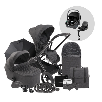 iCandy Core Pushchair & Maxi Cosi Pebble 360 Travel System | Dark Grey