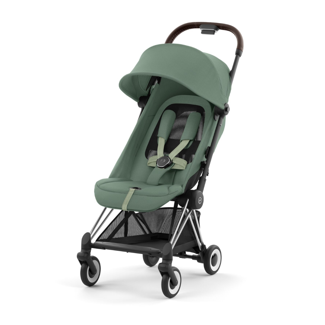 Cybex Coya Platinum Compact Stroller | Leaf Green on Chrome