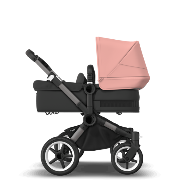 Bugaboo Donkey 5 Twin Pushchair & Carrycot - Graphite / Midnight Black /  Morning Pink